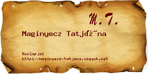Maginyecz Tatjána névjegykártya